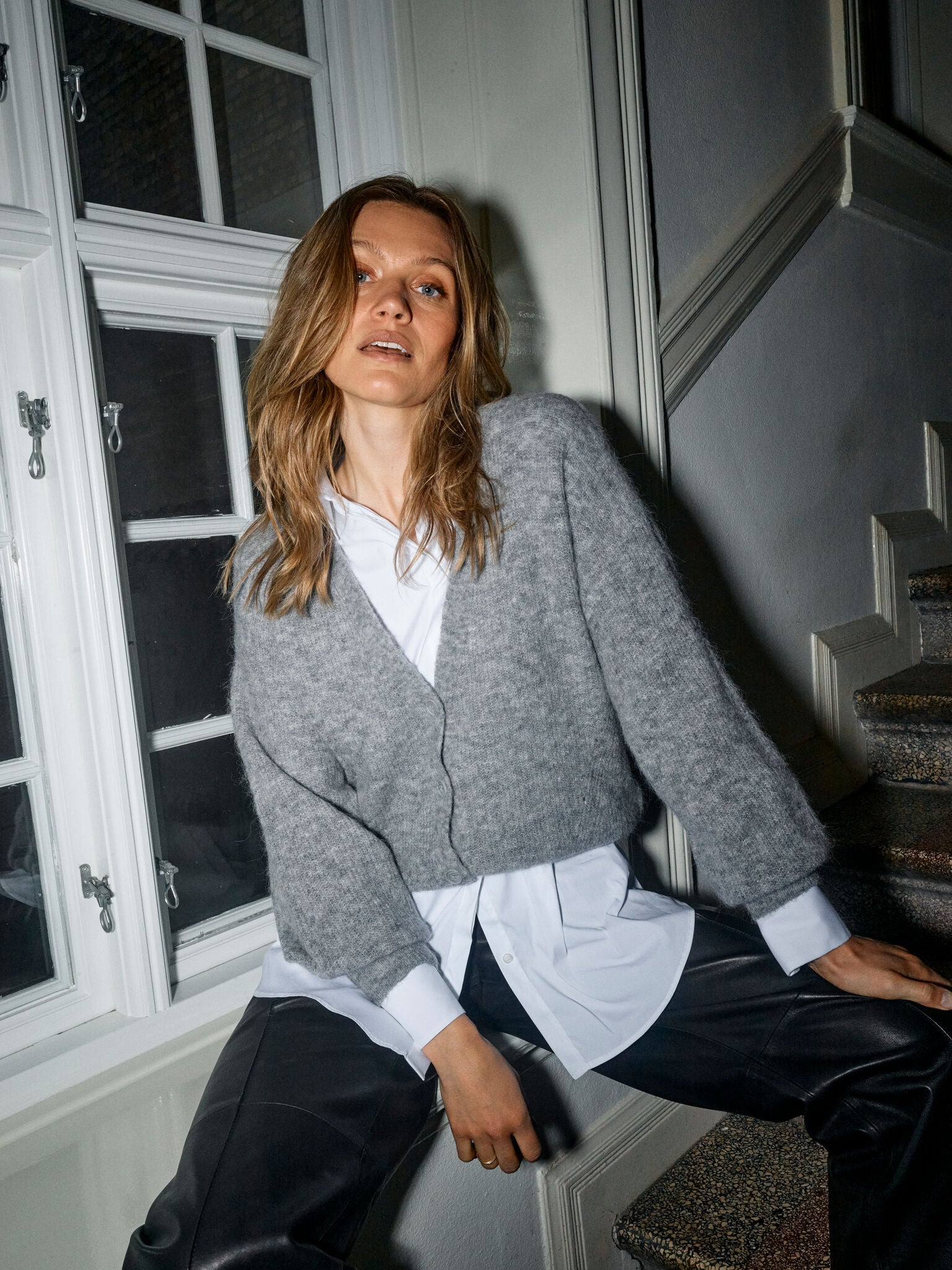 MMThora V-Neck Knit Cardigan Mos Mosh