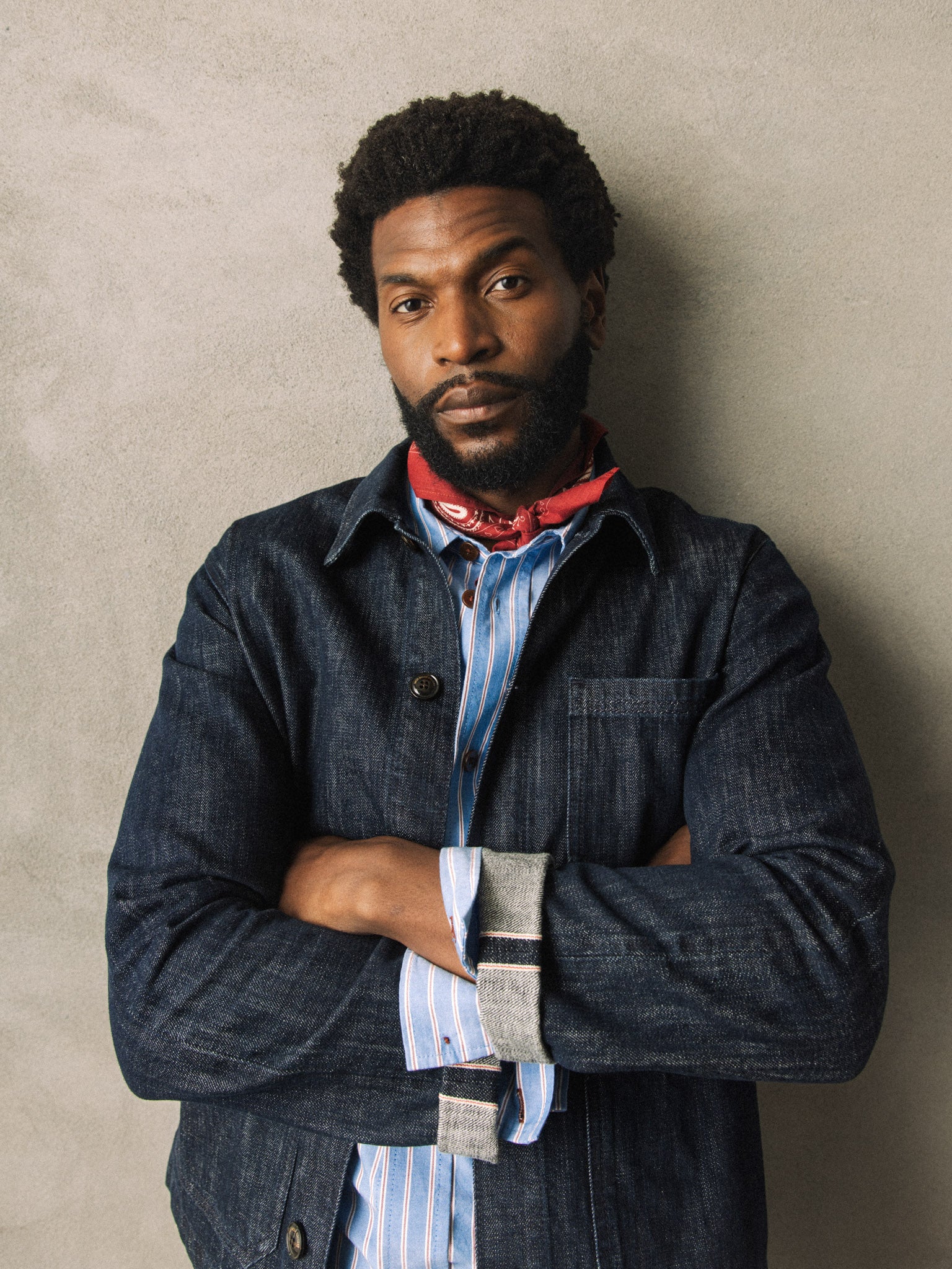 Modelshot / Dark Blue Denim / Detail