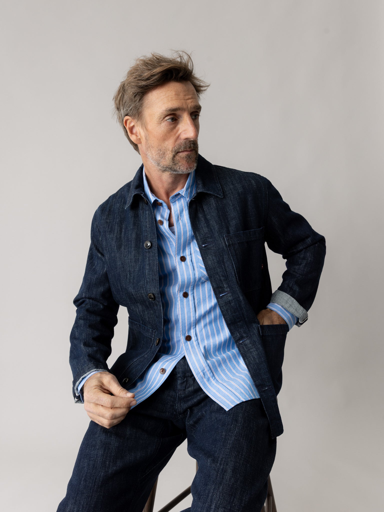 Modelshot / Dark Blue Denim / Detail